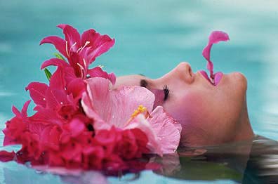 Janice/pool and flowers